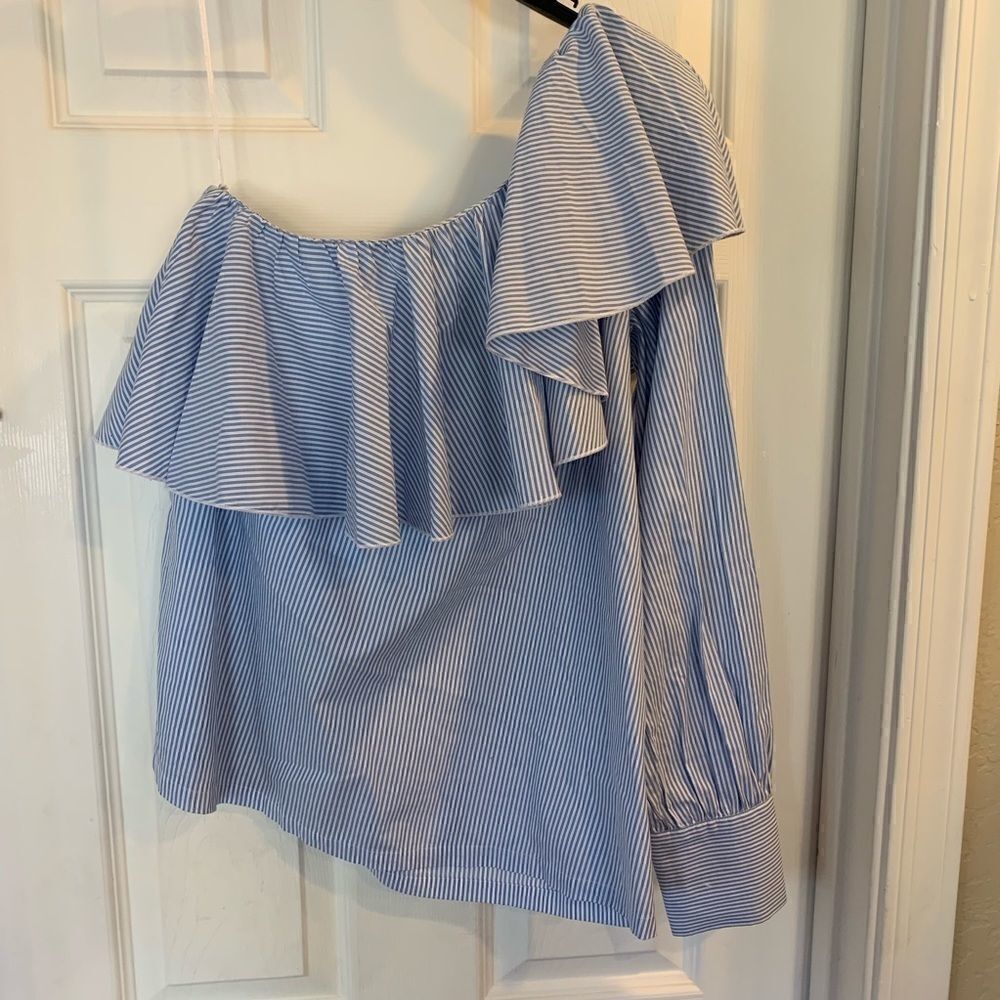 Loft One Arm/Shoulder Striped Top - Picture 7 of 7